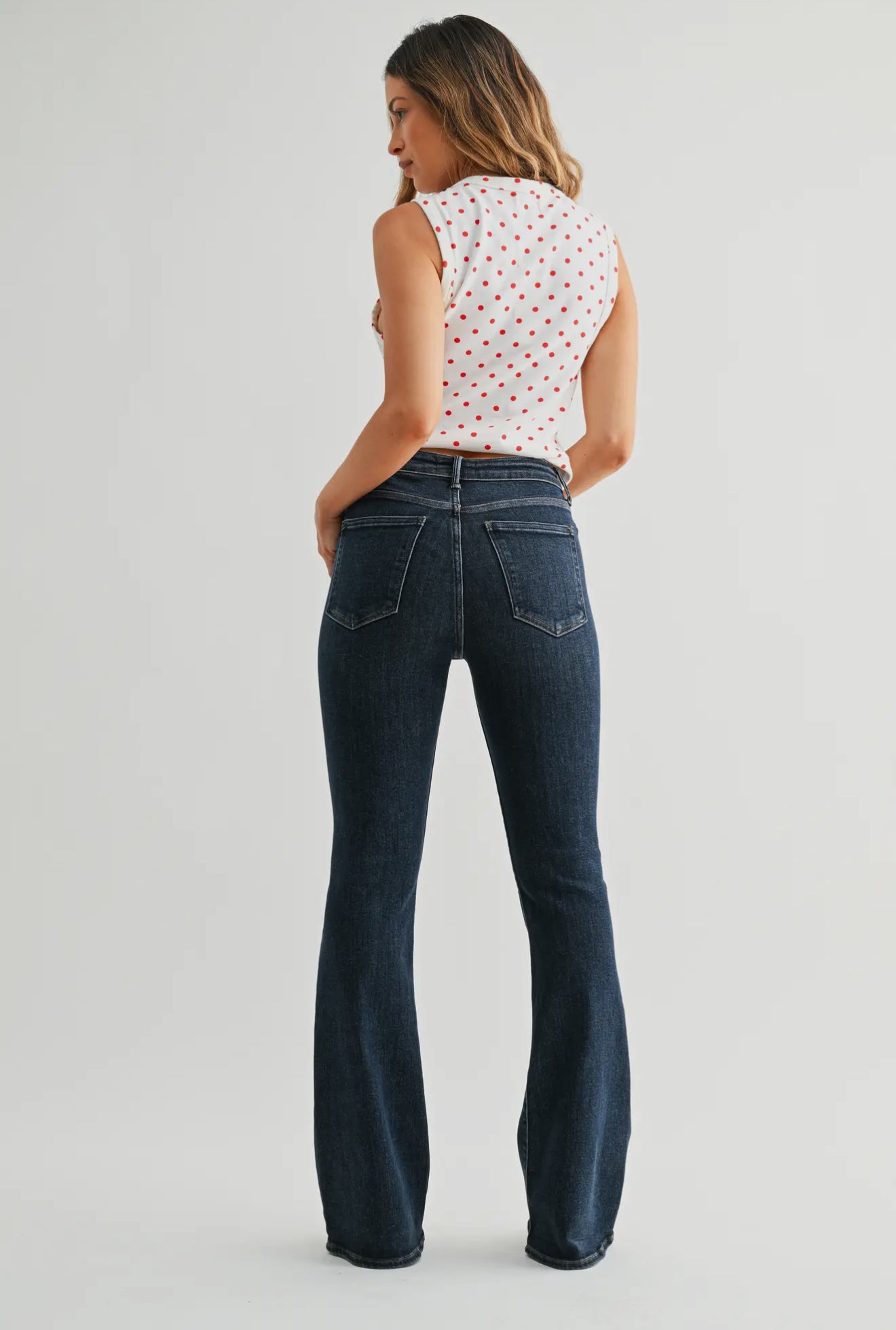 Dark Wash Skinny Flare