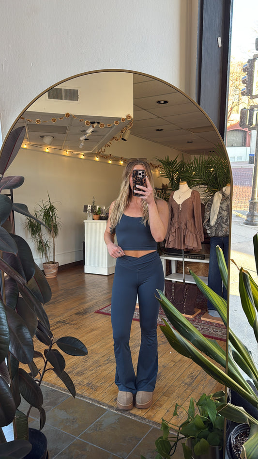 Midnight Navy Crossover Waist Yoga Pant