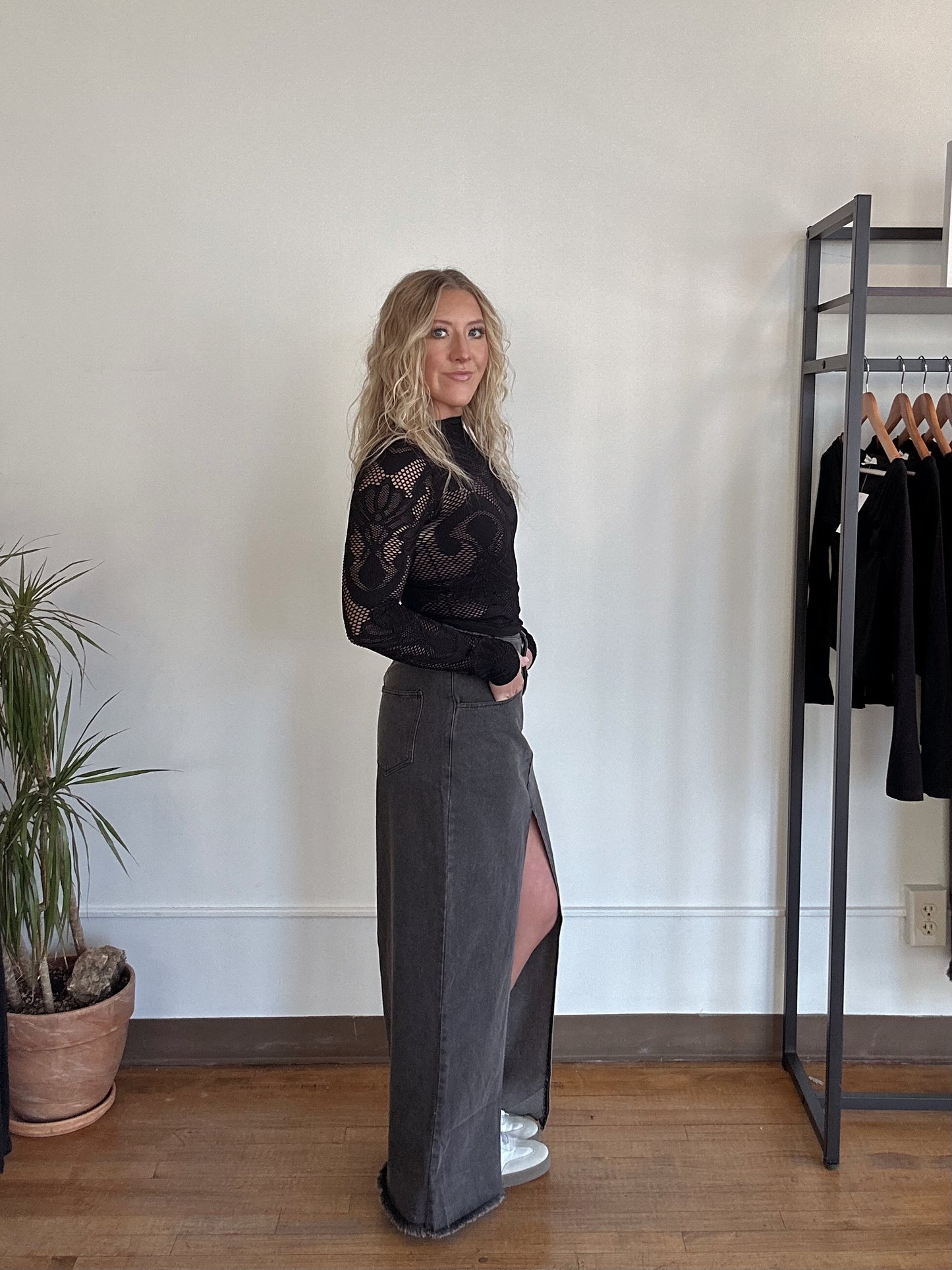 Shasta Washed Denim Maxi Skirt