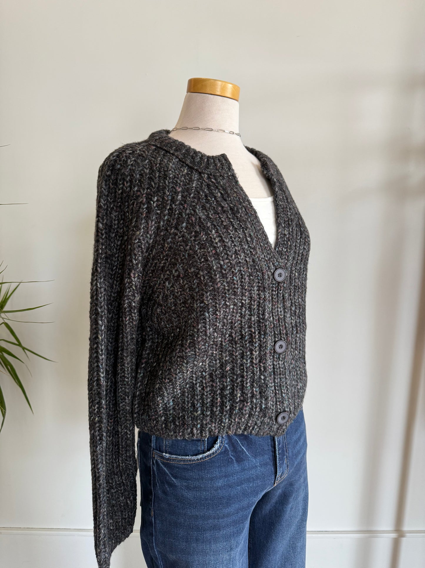 Confetti Button-Front Cardigan Sweater