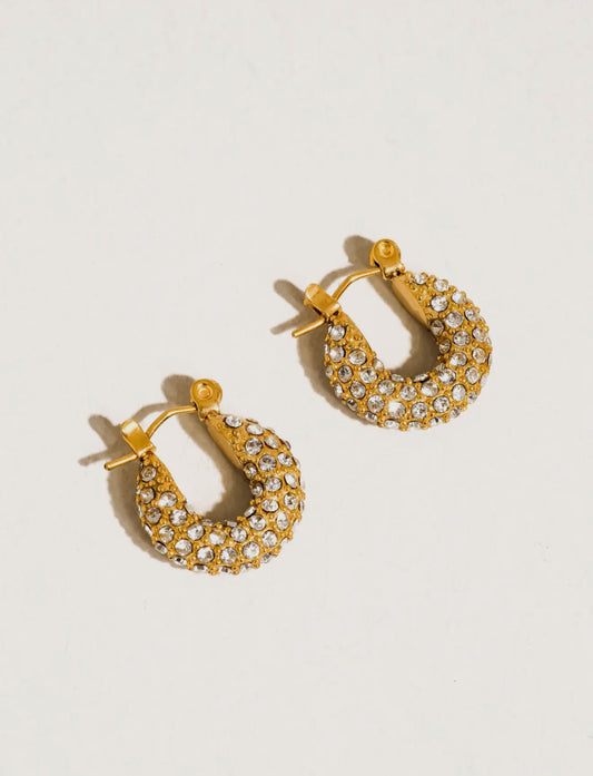Joleen 18K Gold Non-Tarnish Glam Cz Hoop Earring