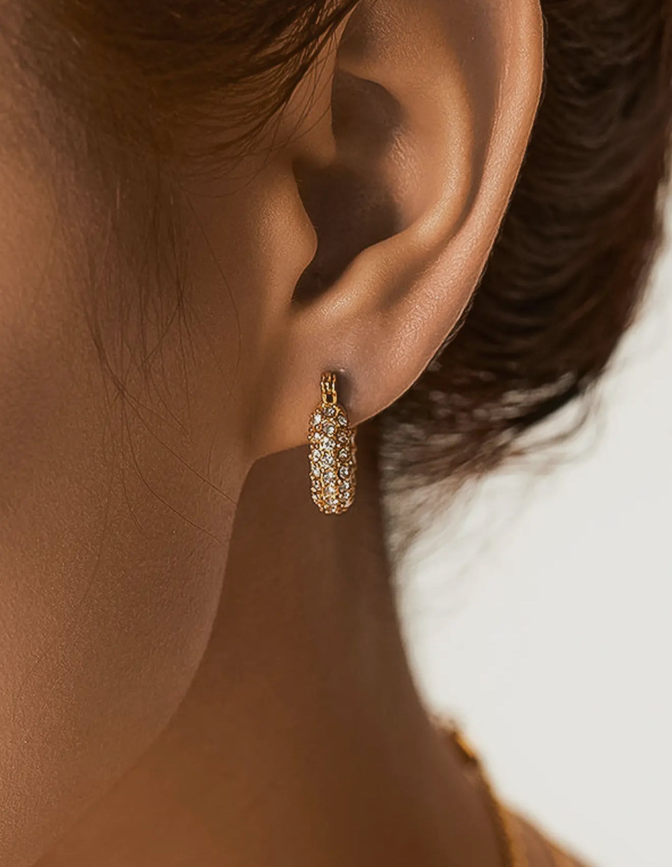 Joleen 18K Gold Non-Tarnish Glam Cz Hoop Earring