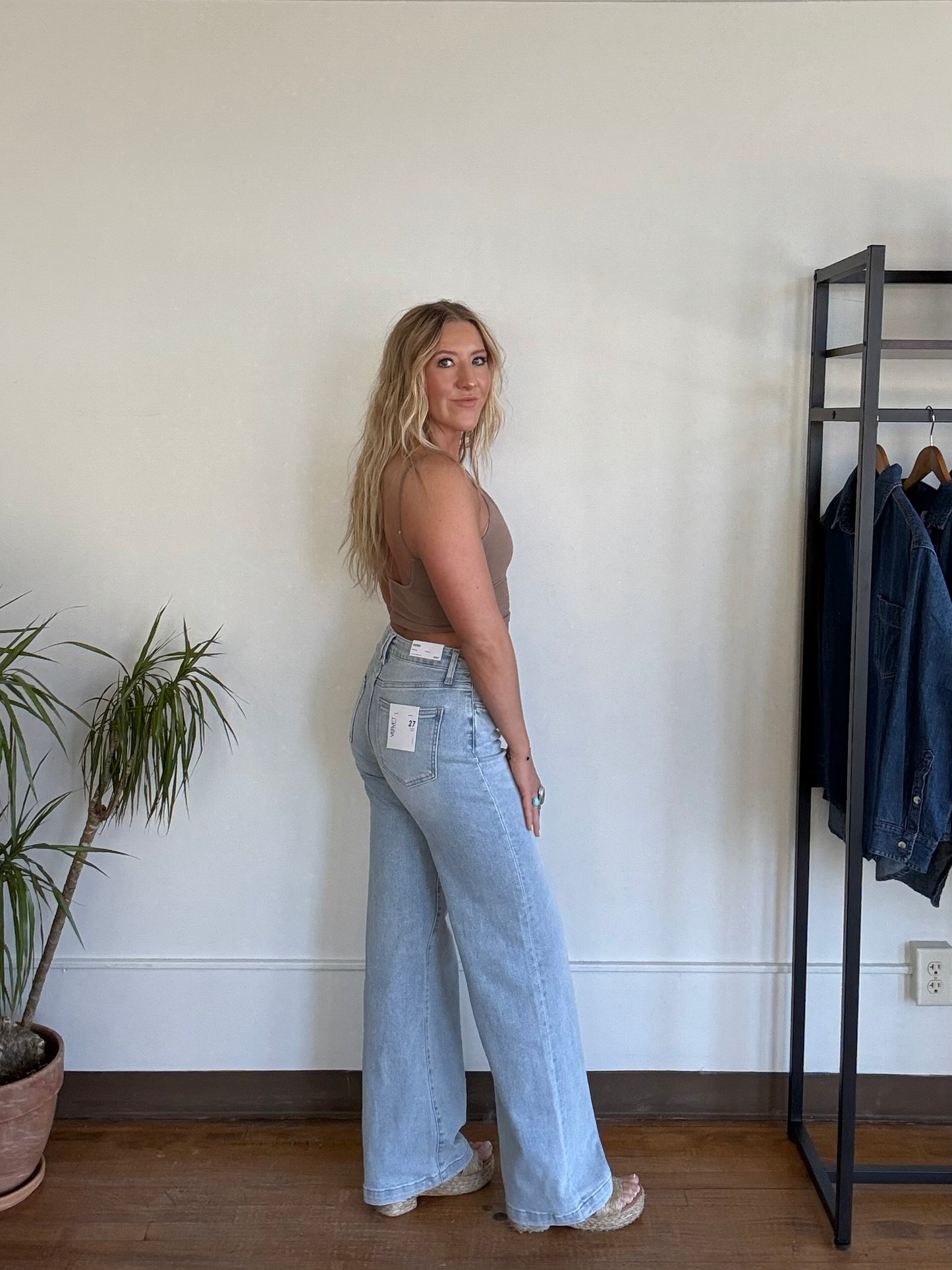 Olivia High Rise Full Length Wide Leg Jeans
