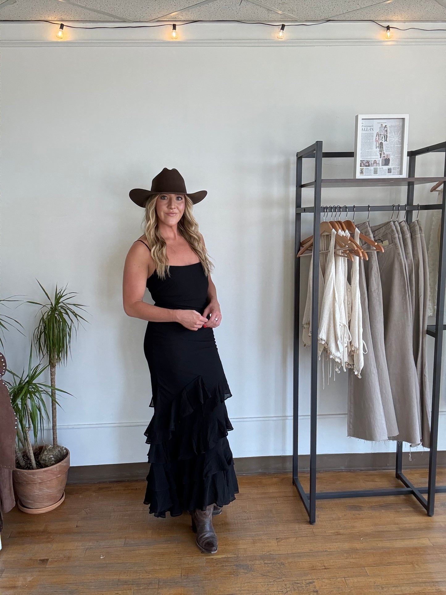 Black Coyote Ruffle Maxi