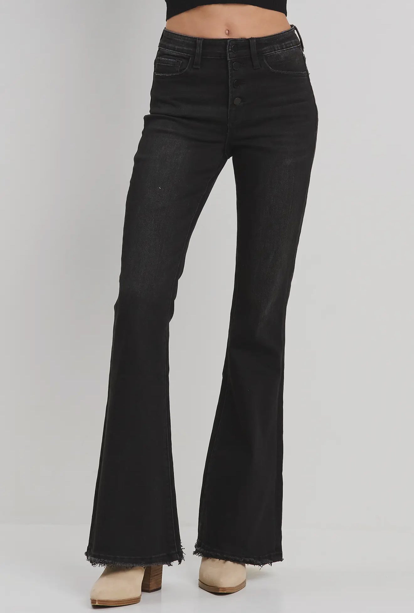 Blaze Vintage Washed Black Flares