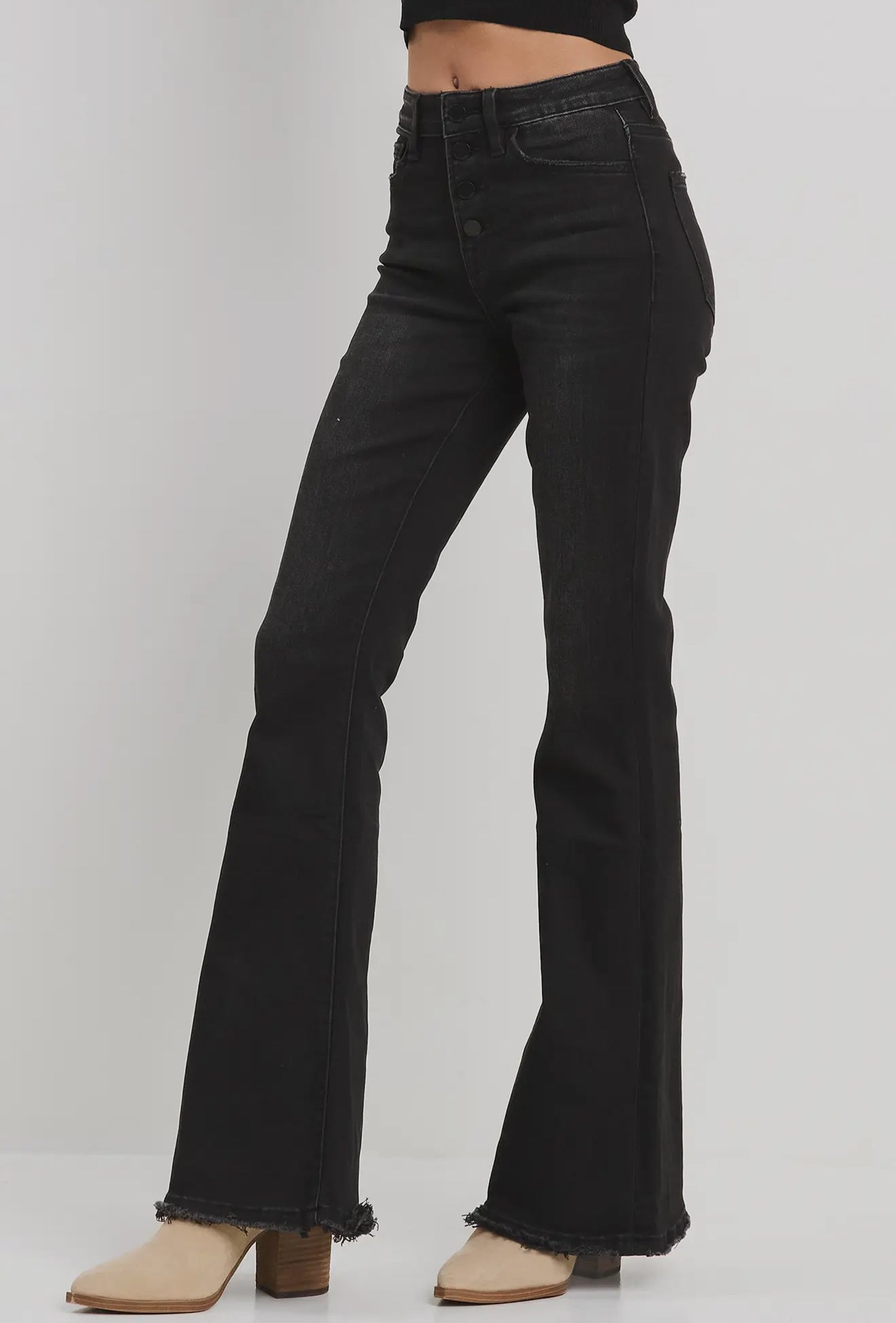 Blaze Vintage Washed Black Flares
