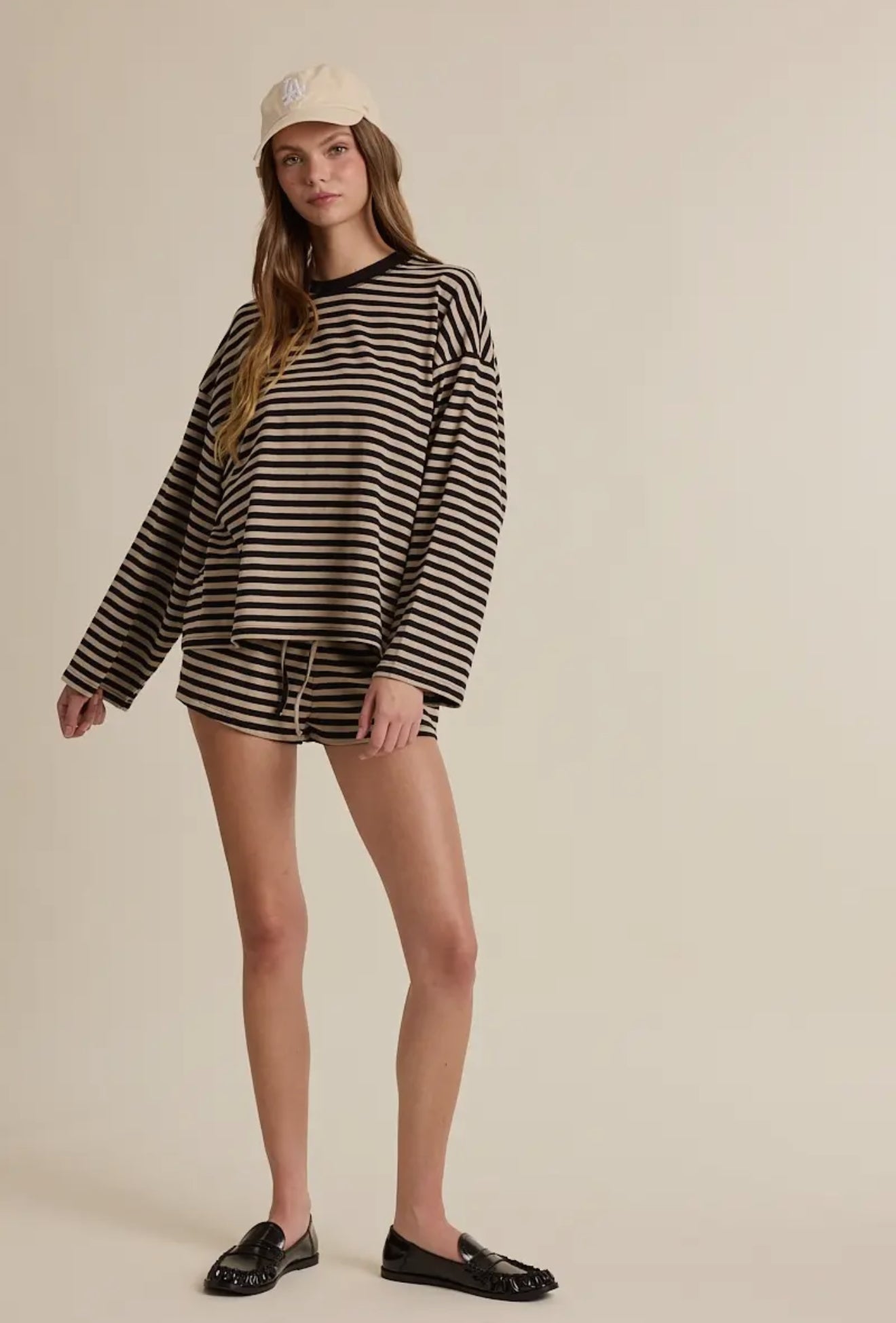 Oversized Stripe Crewneck Top