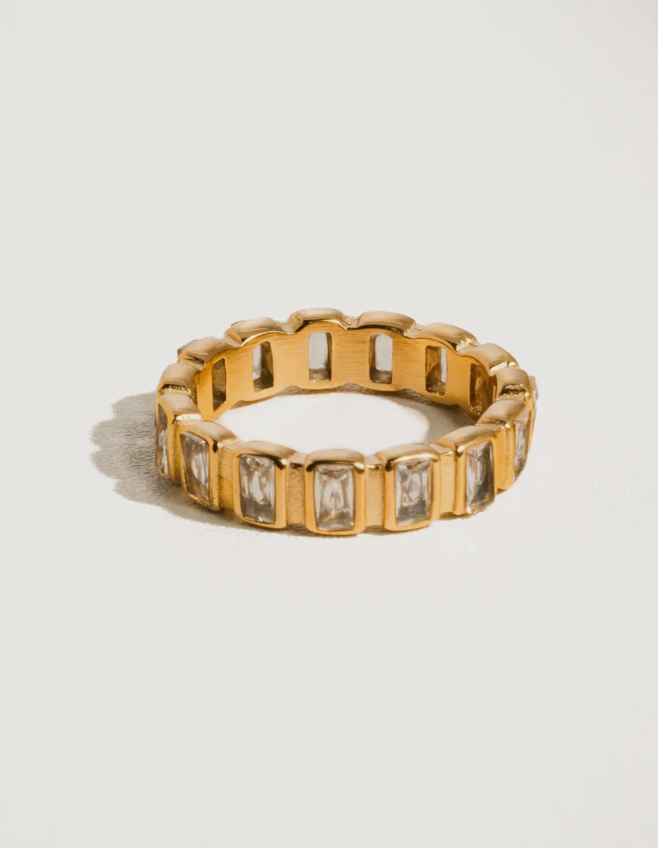 Sterling Gold Non-Tarnish Gold Rhinestone Ring