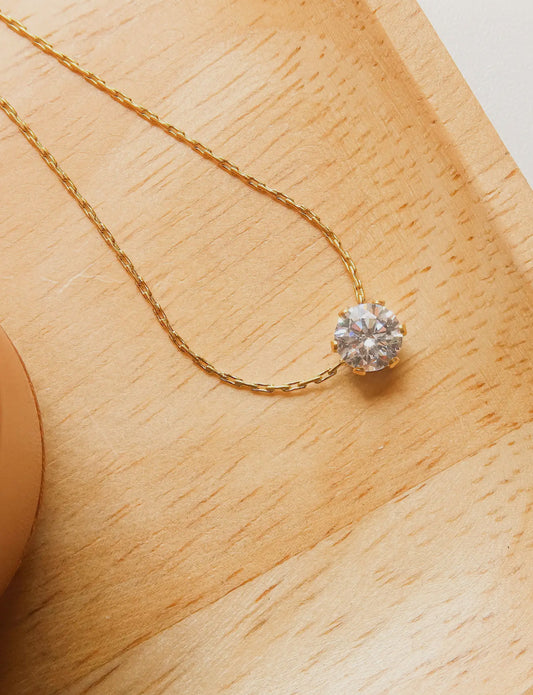Ciara 18K Non-Tarnish Petite Round Cz Necklace