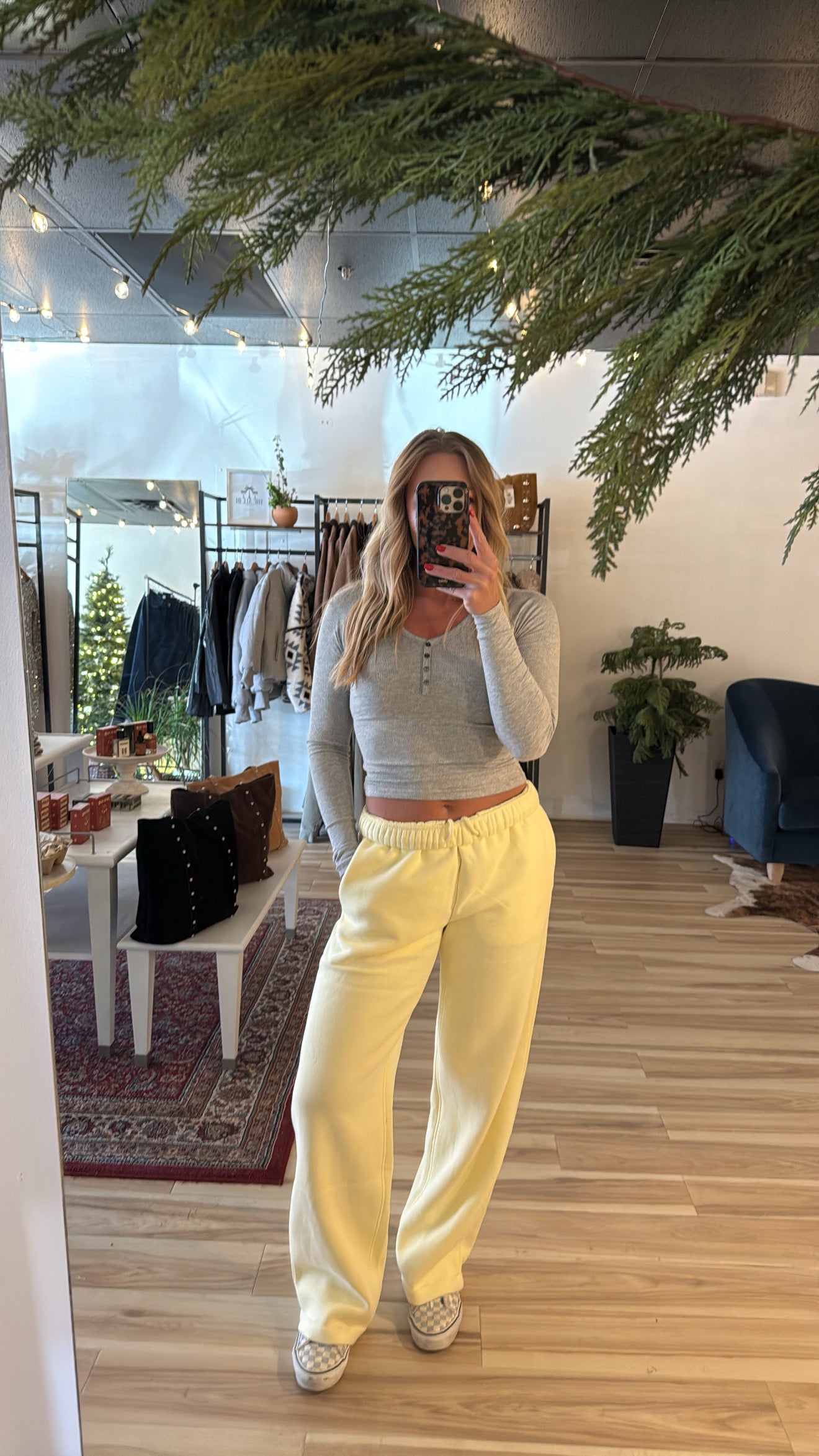 Lani Cloud Fleece Wide Leg Sweatpants - Pale Yellow
