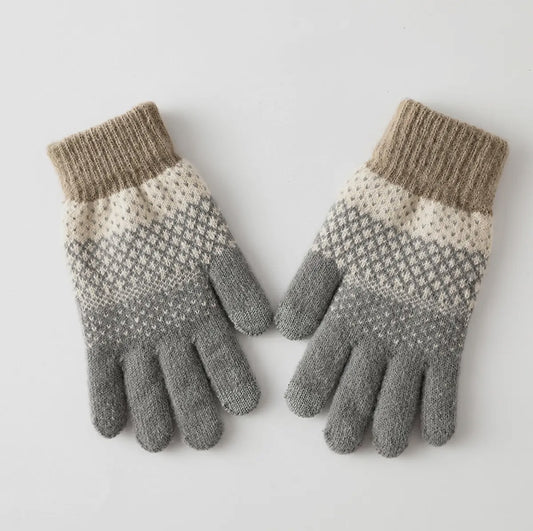 Touch Screen Finger Jacquard Thermal Gloves