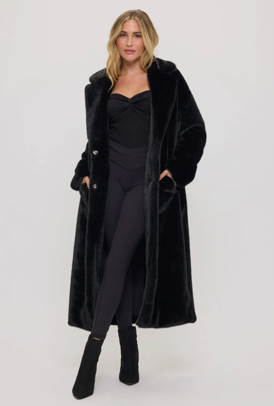 Midnight Luxe Maxi Fur Coat
