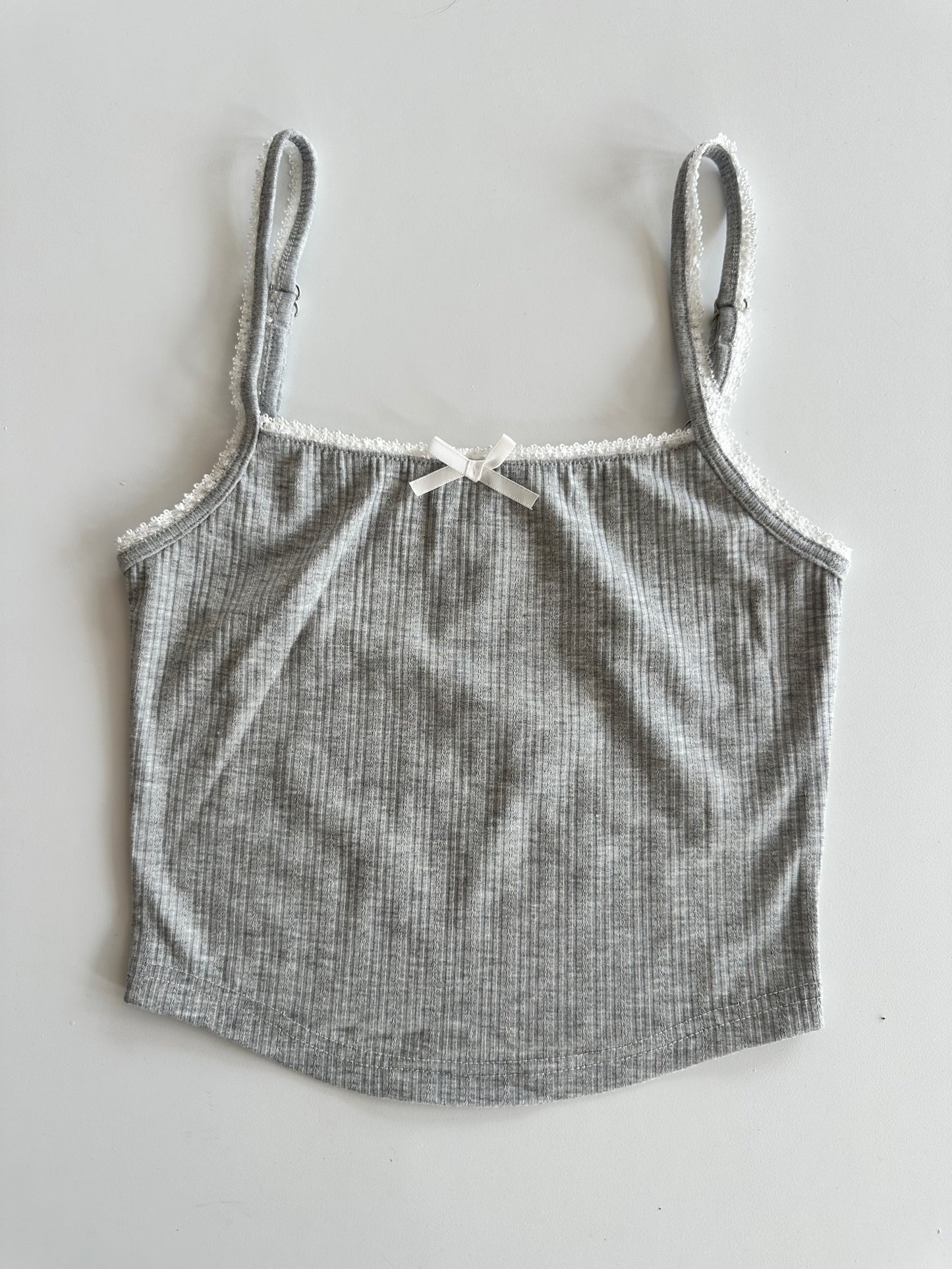 Heather Grey Lace Trim Cami