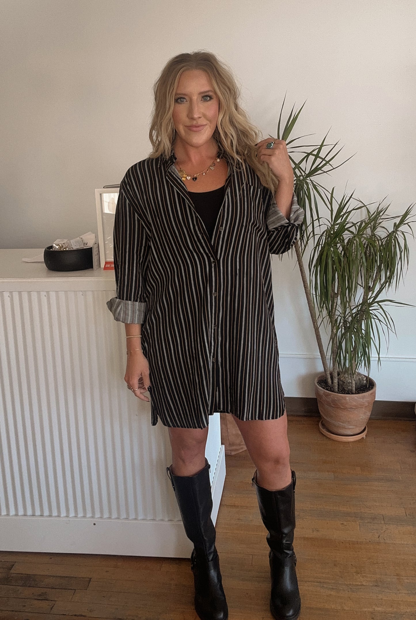 Bonnie Striped Shirt Dress