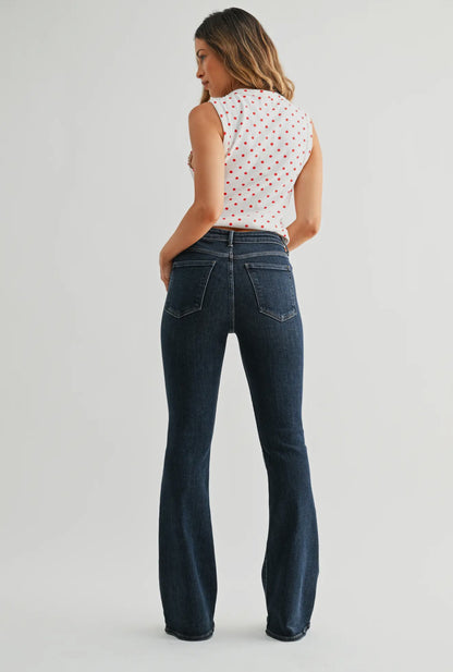 Dark Wash Skinny Flare