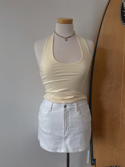 White Denim Skort