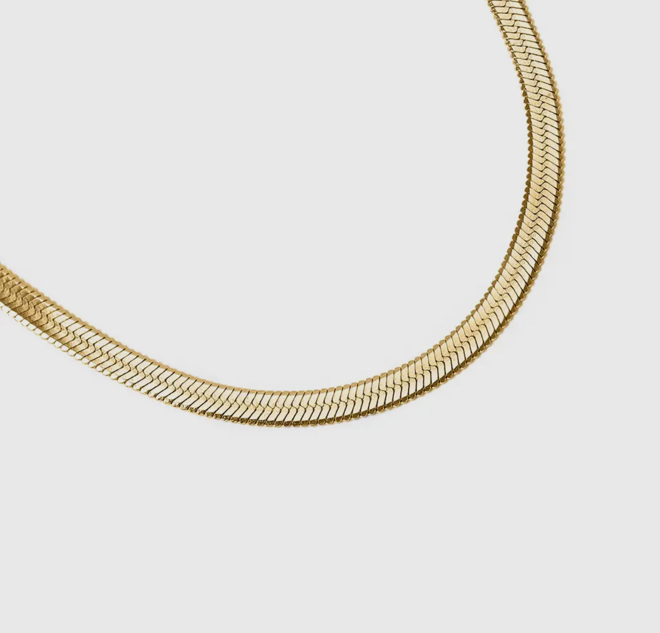 18k Gold Herringbone Chain Necklace