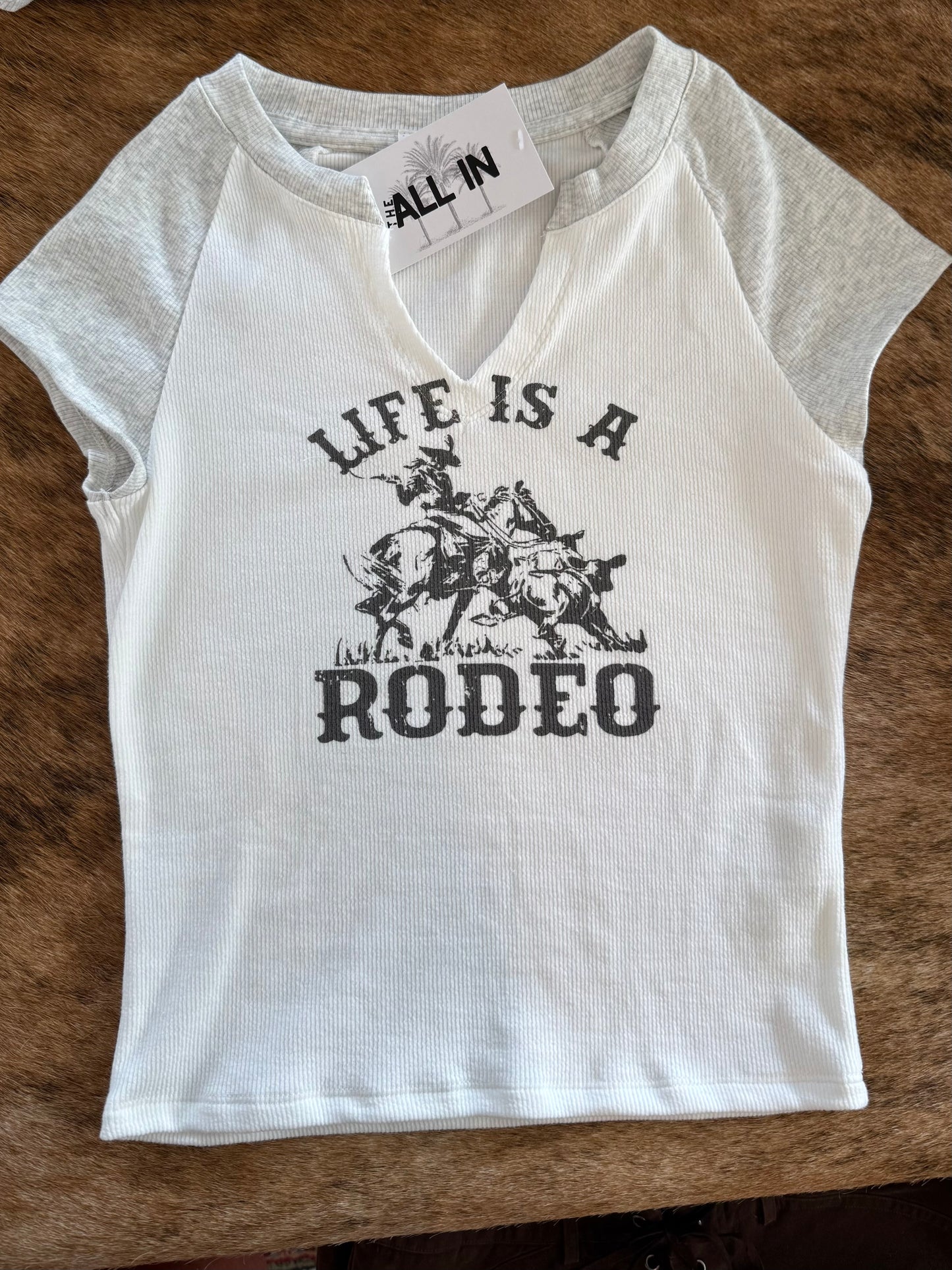 Life's a Rodeo Ribbed Graphic Tee