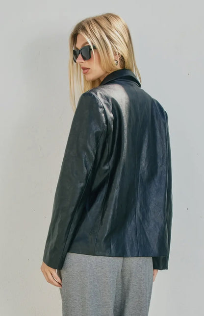 Sloan Vegan Leather Collared Jacket