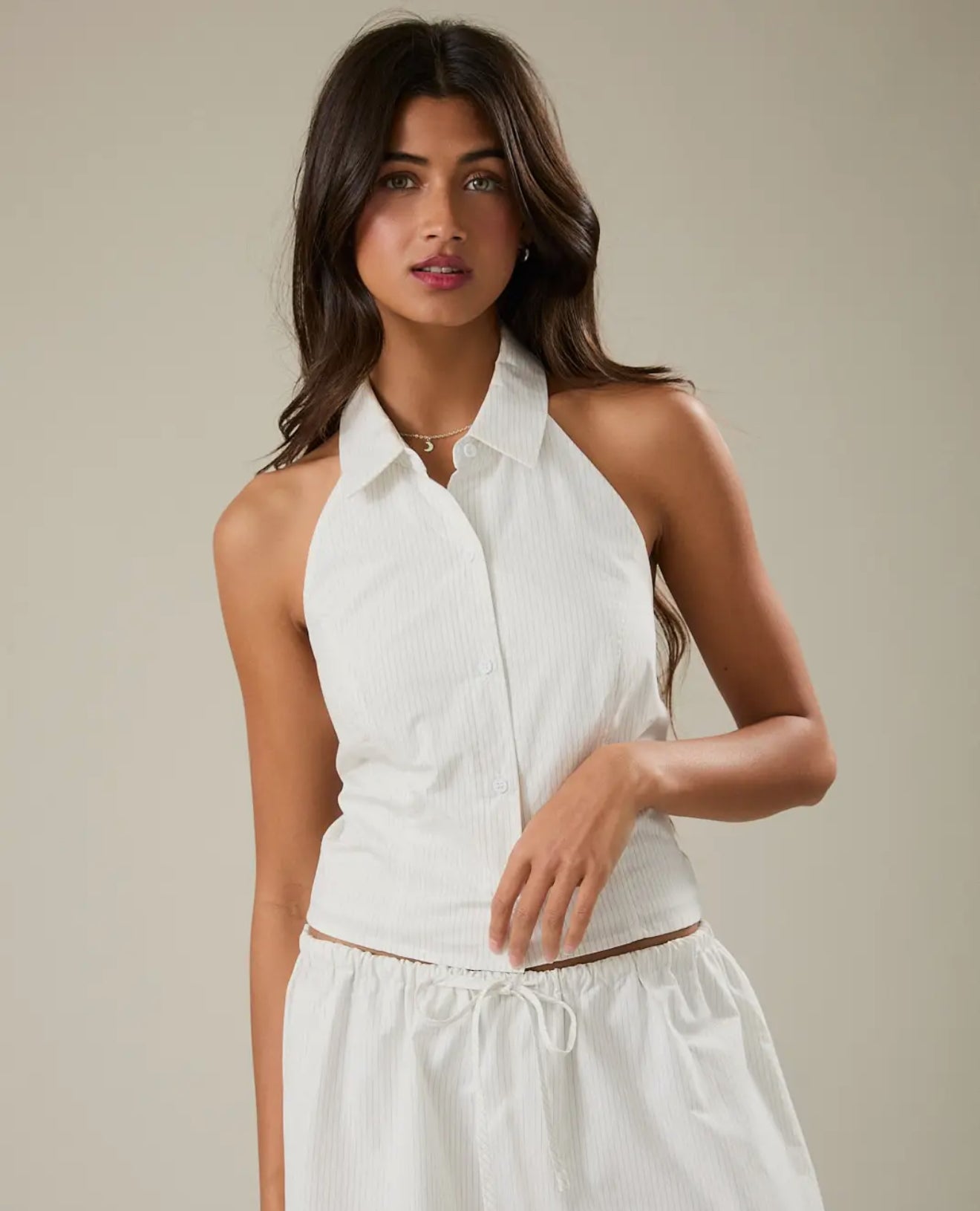 Halter Neck Collared Top