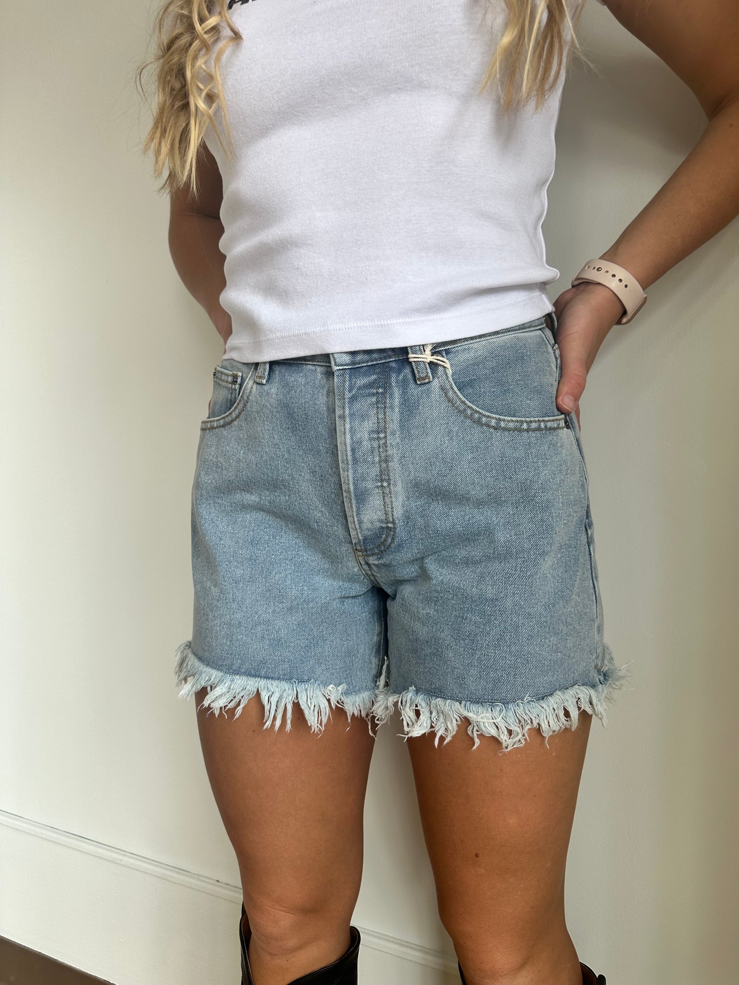 Stay Golden Denim Shorts