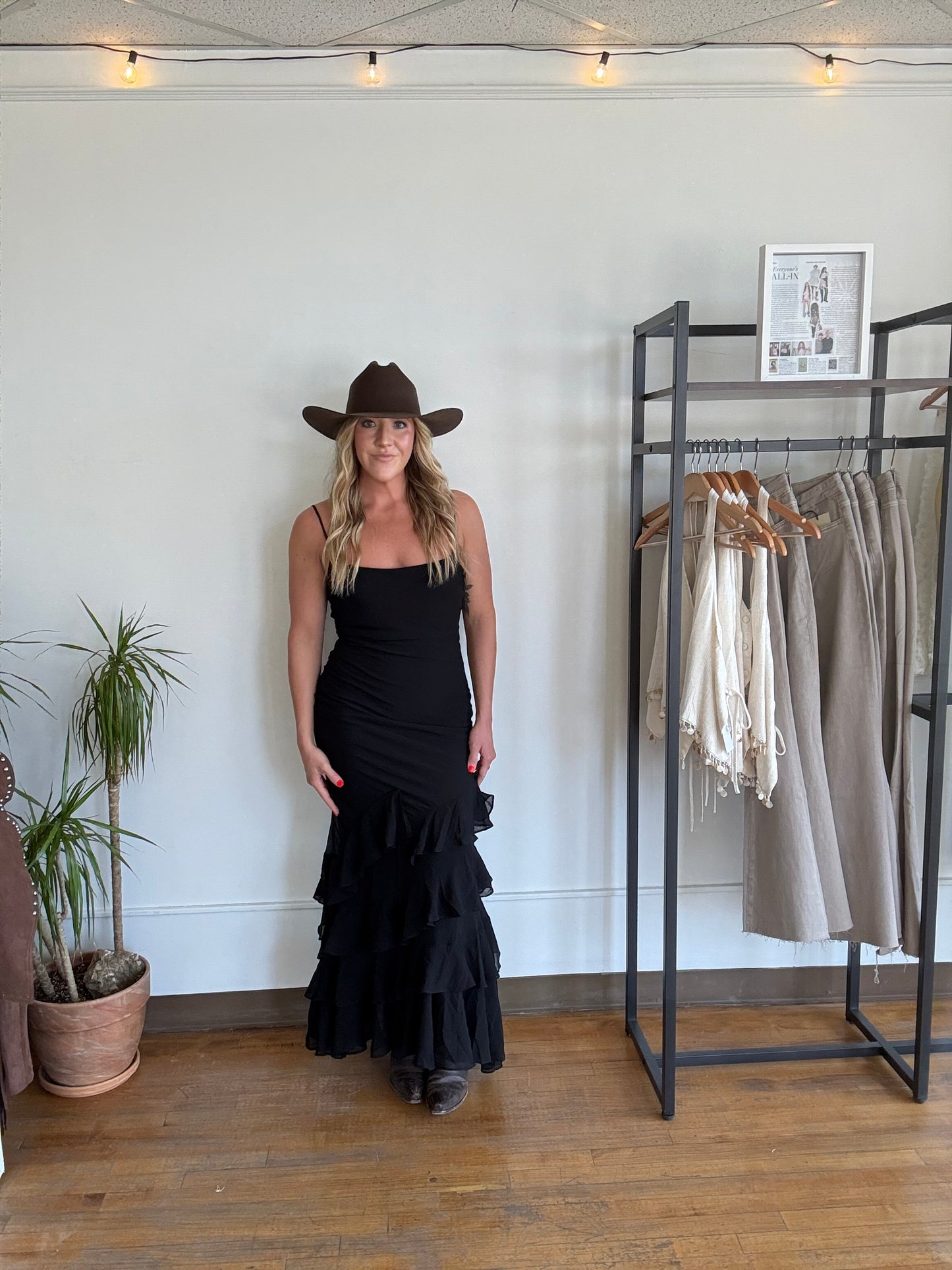 Black Coyote Ruffle Maxi