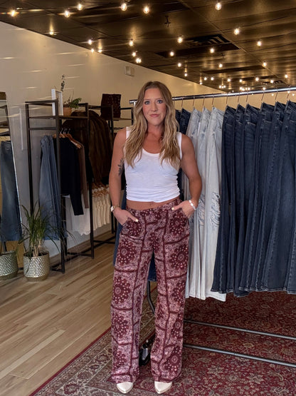 Paisley Wide Leg Trouser