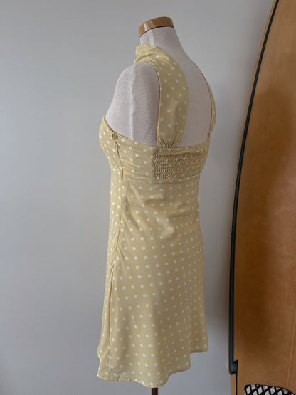 Butter & White Polka Dot Mini Dress
