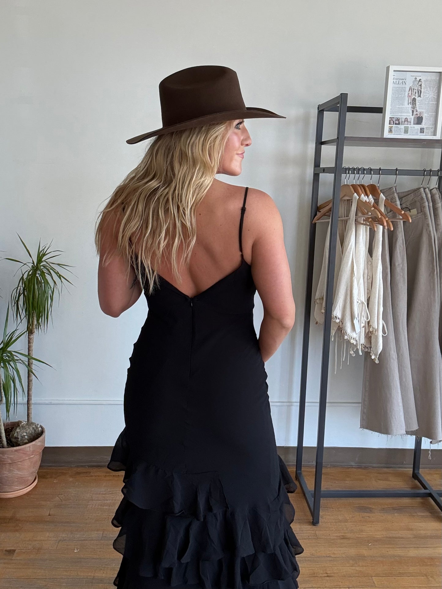 Black Coyote Ruffle Maxi