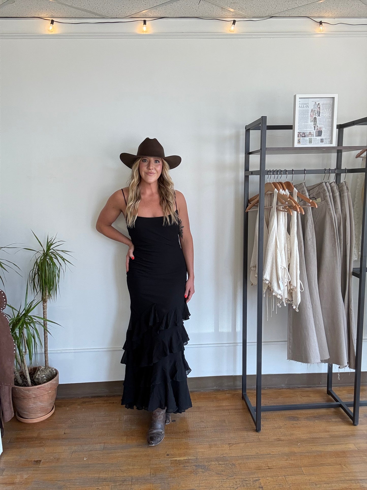 Black Coyote Ruffle Maxi