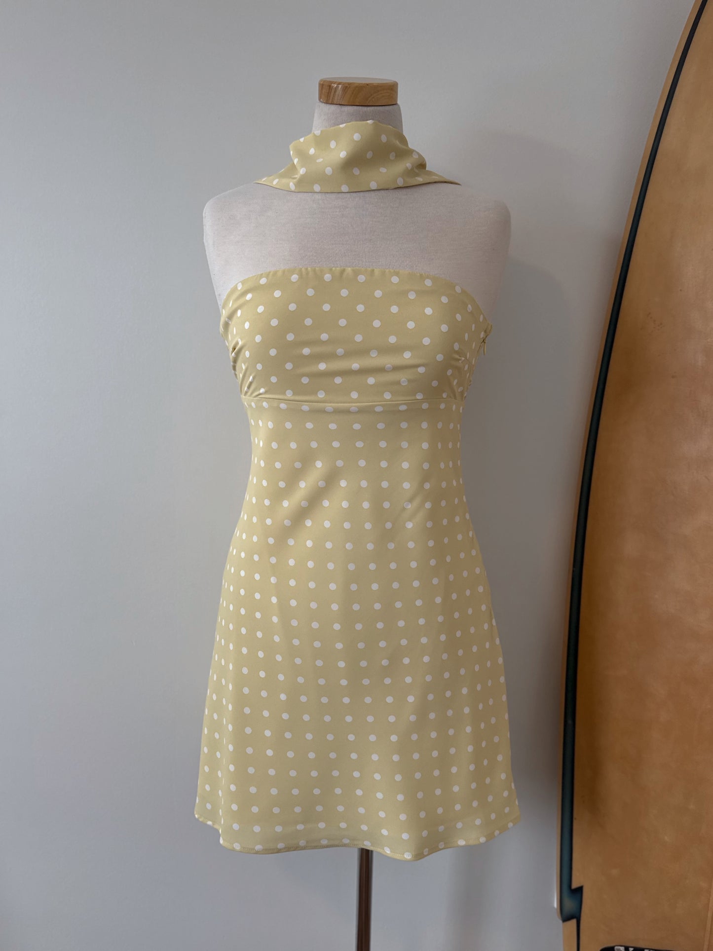 Butter & White Polka Dot Mini Dress