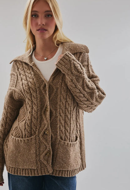 Parker Oversized Cardigan – Beige
