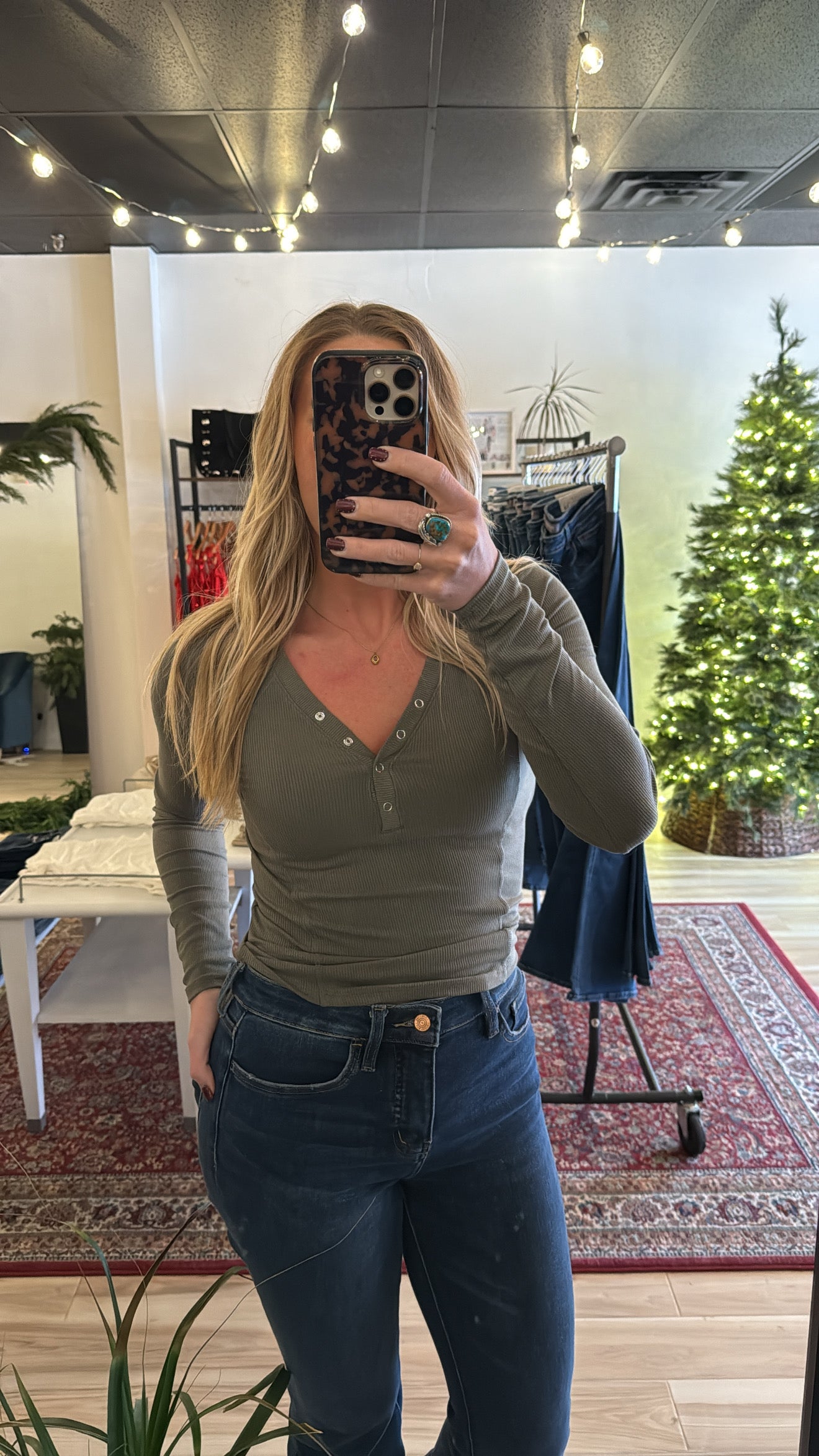 Long Sleeve Snap Henley