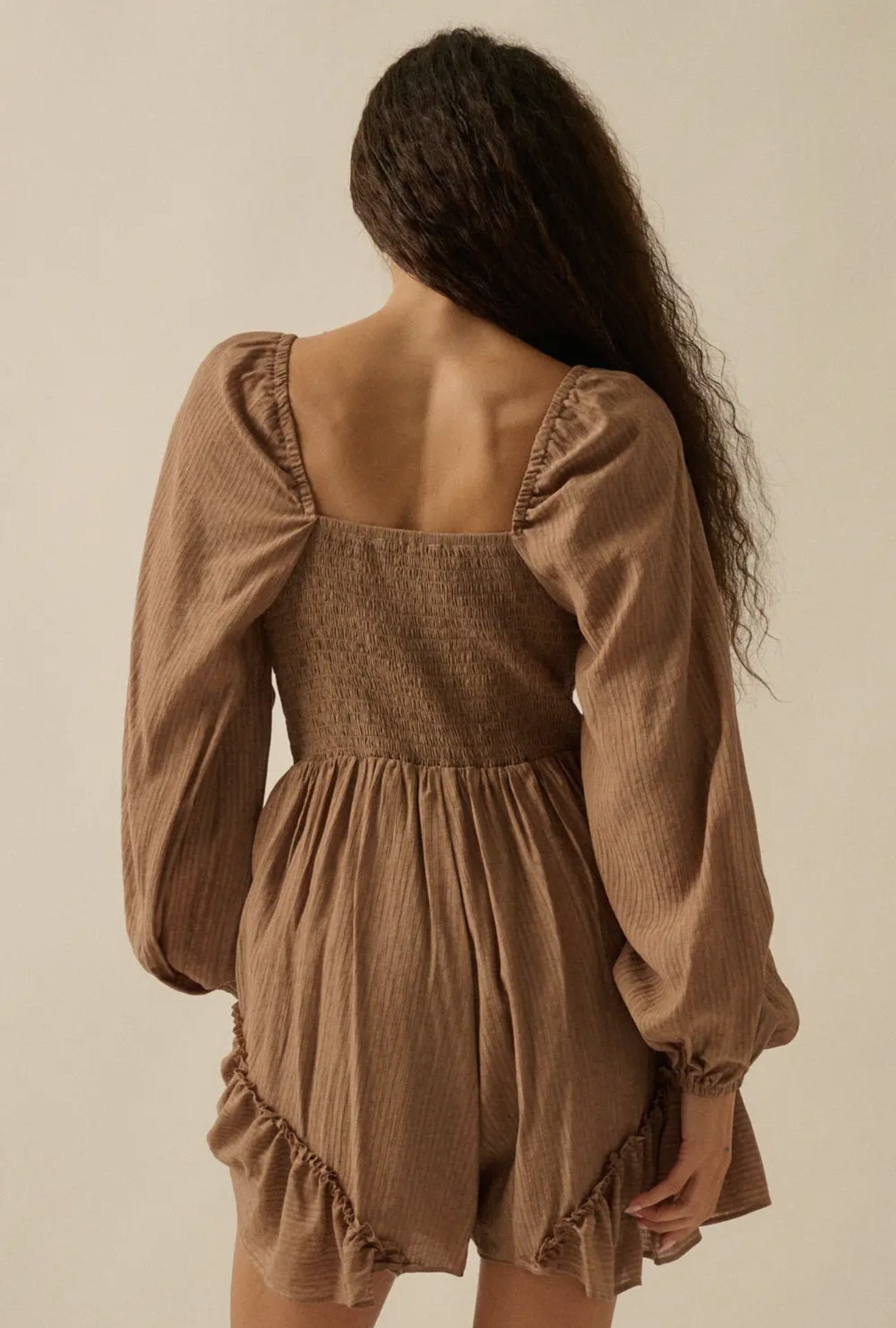 Sedona Ruffled Tie-Front Peasant Romper