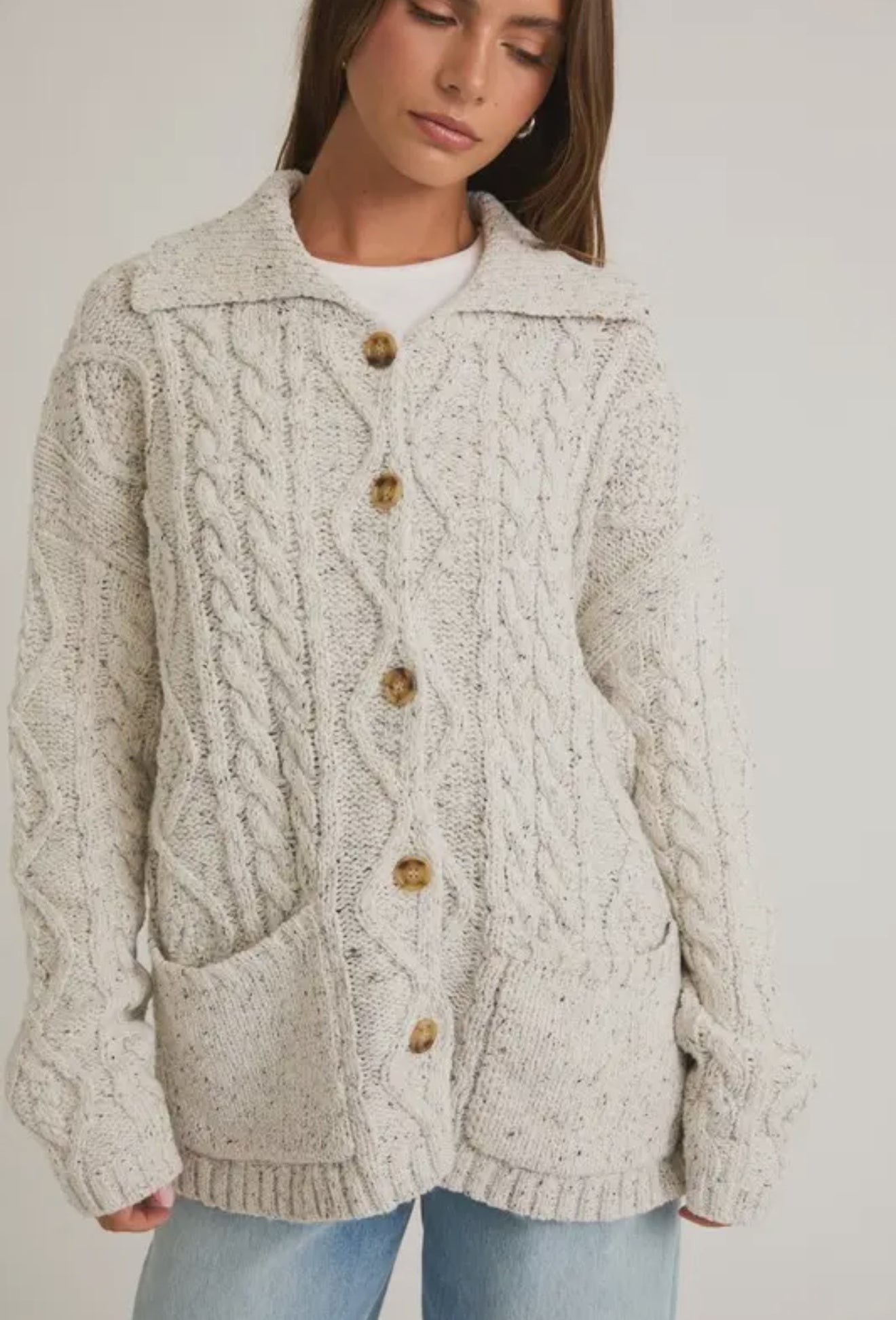 Parker Oversized Cardigan - Heather Grey
