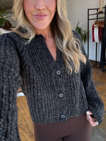 Confetti Button-Front Cardigan Sweater