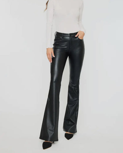 Vegan Leather Black Flare