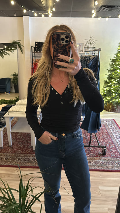 Long Sleeve Snap Henley