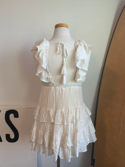 Cove Ruffle Mini Dress - Cream