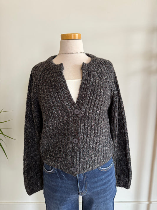 Confetti Button-Front Cardigan Sweater