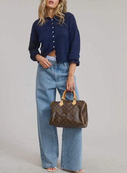 Navy Button Down Cardigan