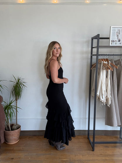 Black Coyote Ruffle Maxi
