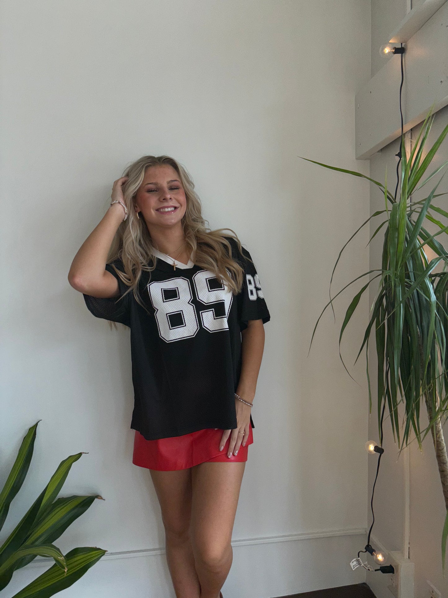 Black 89 Mesh Jersey Top