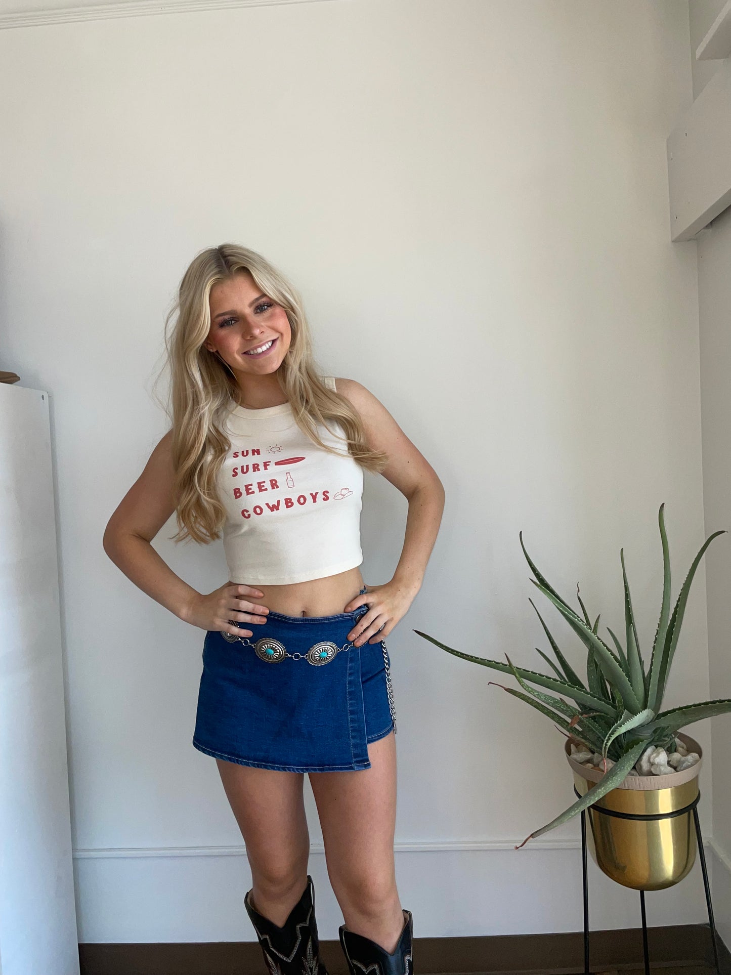 Stretch Denim Skort