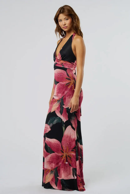 Aria Floral Mesh Maxi Dress