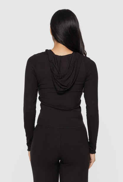 Bamboo Blend Long Sleeve Henley Hoodie