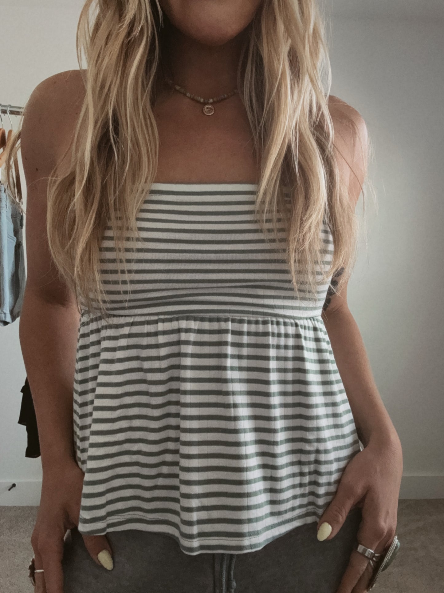 Jetty Striped Peplum Tube Top