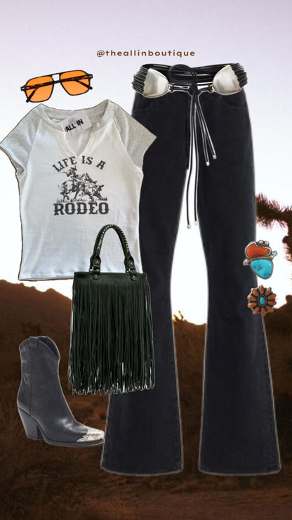 Life's a Rodeo Ribbed Graphic Tee