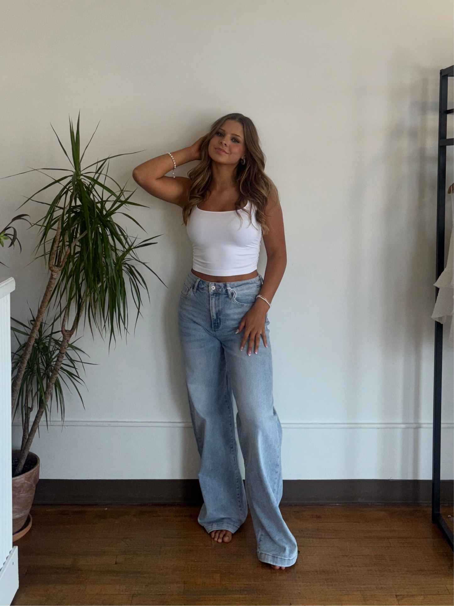 Olivia High Rise Full Length Wide Leg Jeans