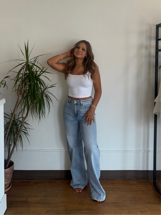Side Shirring Cropped Tank